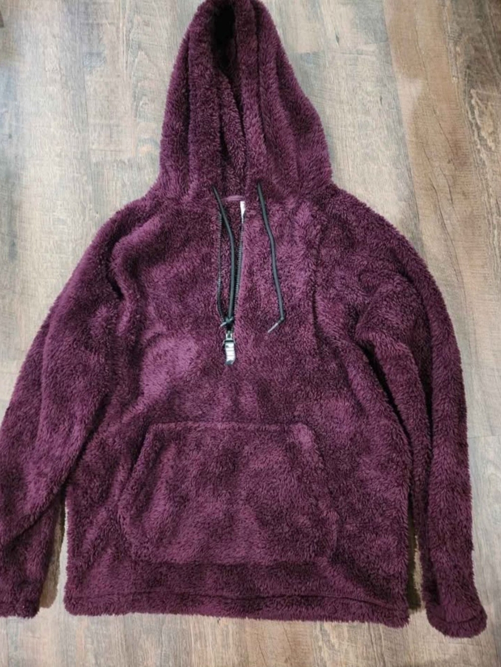PINK Victoria's Secret Plush Zip-Up Hoodie - Burgundy